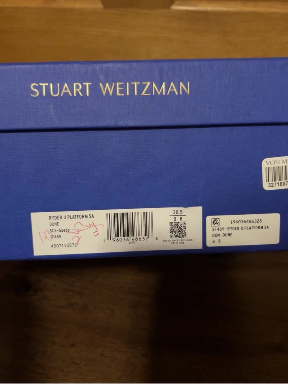 Stuart Weitzman Ryder ll Platform Heel On Sand Dune Suede Size W8 - Picture 2 of 5